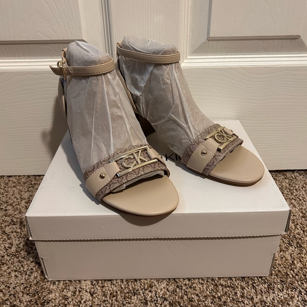 Calvin Klein Beige Heeled Sandals